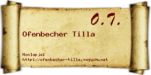 Ofenbecher Tilla névjegykártya
